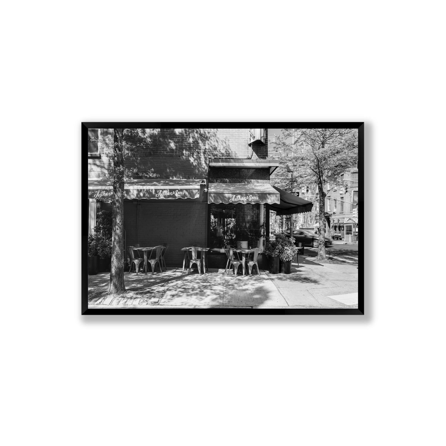 Arthur's Corner New York NYC Restaurant wall art Extra Large full-bleed fine art print in black frame