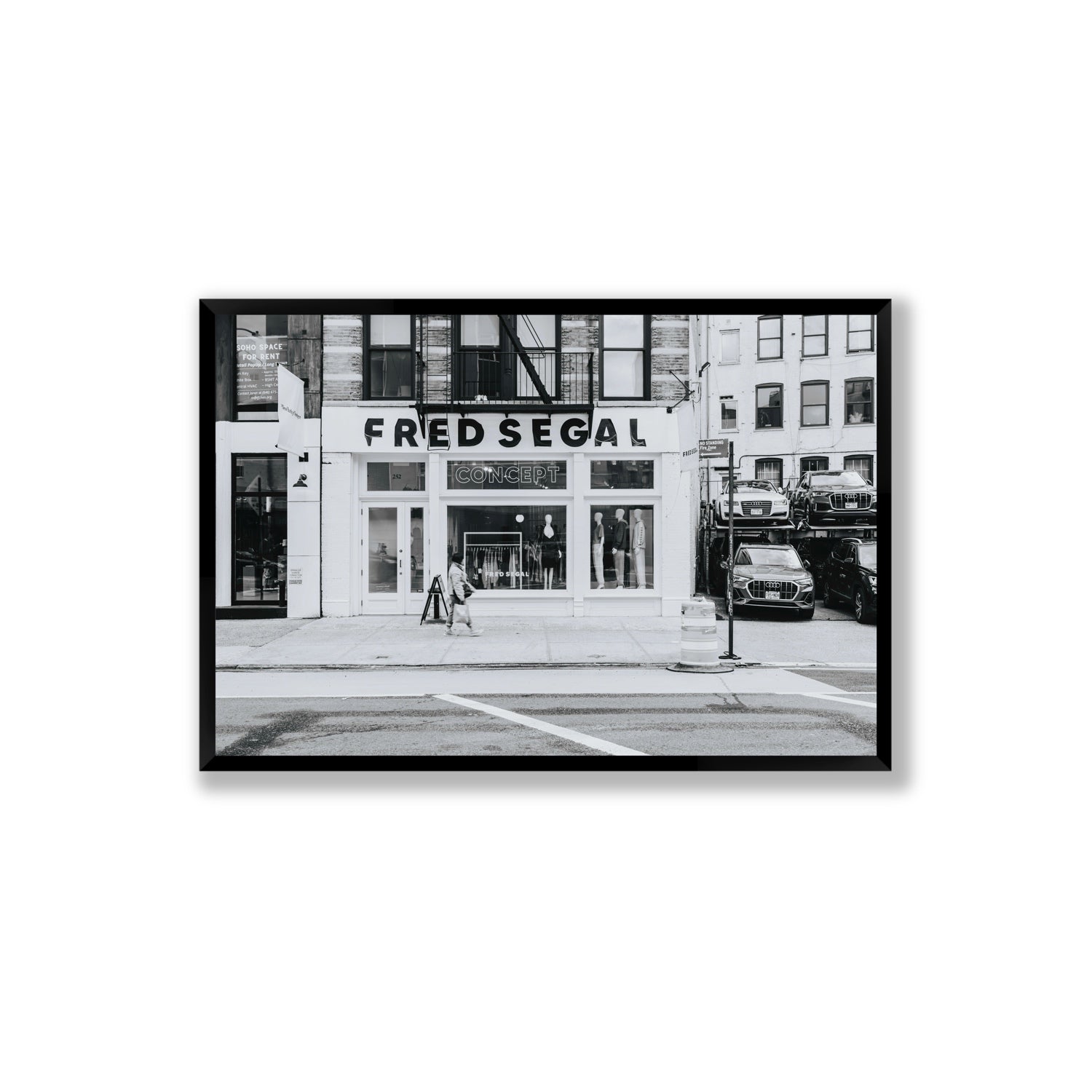 Noir York New York NYC Black & White wall art Extra Large full-bleed fine art print in black frame