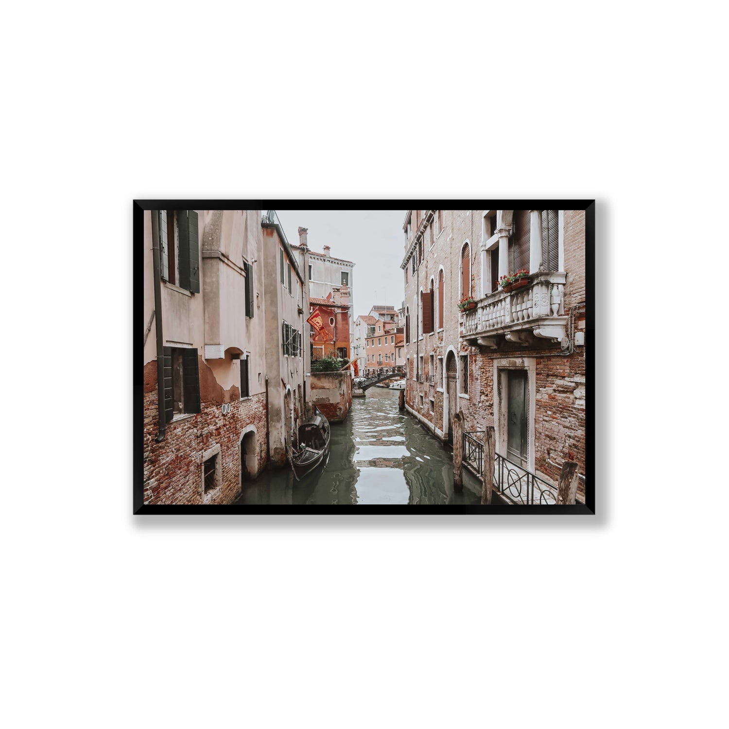 Venetian Gothic Venice Canal Italian wall art Extra Large full-bleed fine art print in black frame