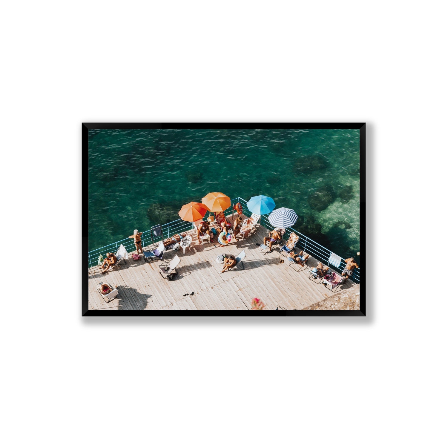 Il Dolce Far Niente Sorrento coastal wall art Extra Large full-bleed fine art print in black frame