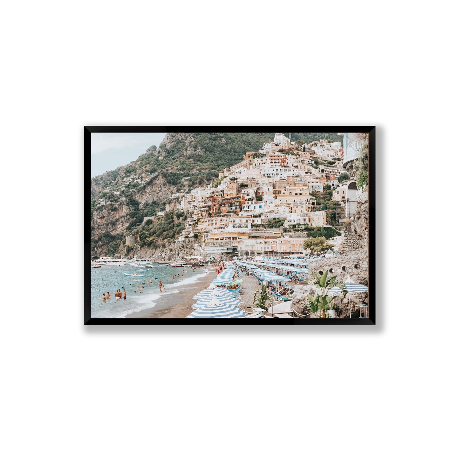 Villagio Sul Mare fine art print, Positano, Italy, Extra Large, Black Frame · Full Bleed, Fine Art Print