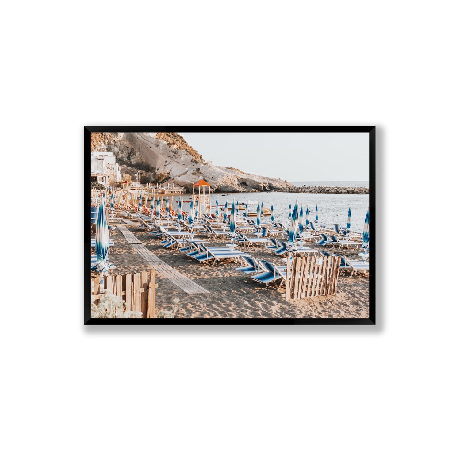 Sandy Daydreams fine art print, Ischia, Italy, Extra Large, Black Frame · Full Bleed, Fine Art Print