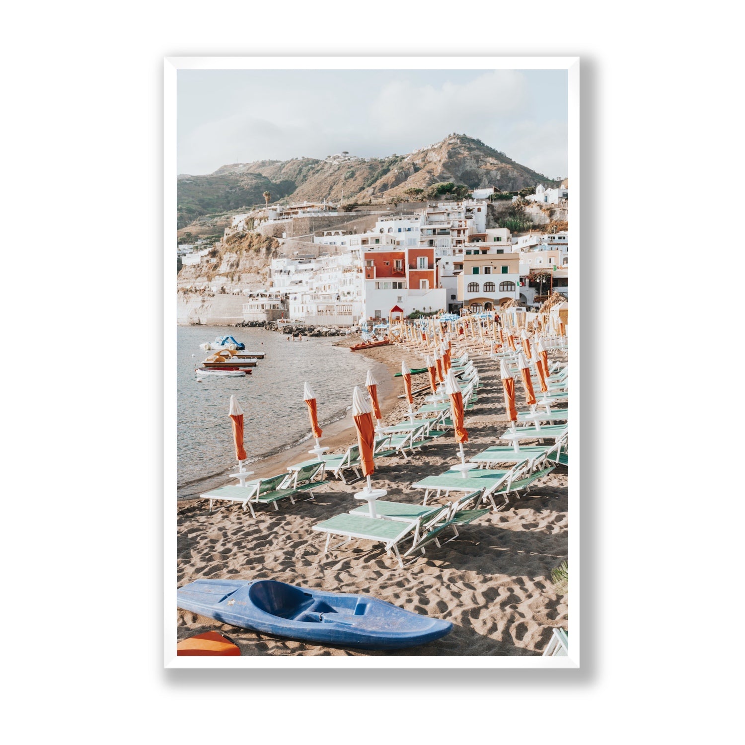 L'Isola del Paradiso Ischia Mediterranean wall art Statement full-bleed fine art print in white frame