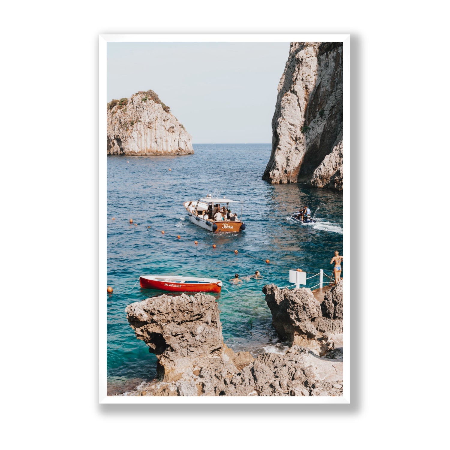 Set Sail fine art print, Capri, Italy, Statement, White Frame · Full Bleed, Fine Art Print