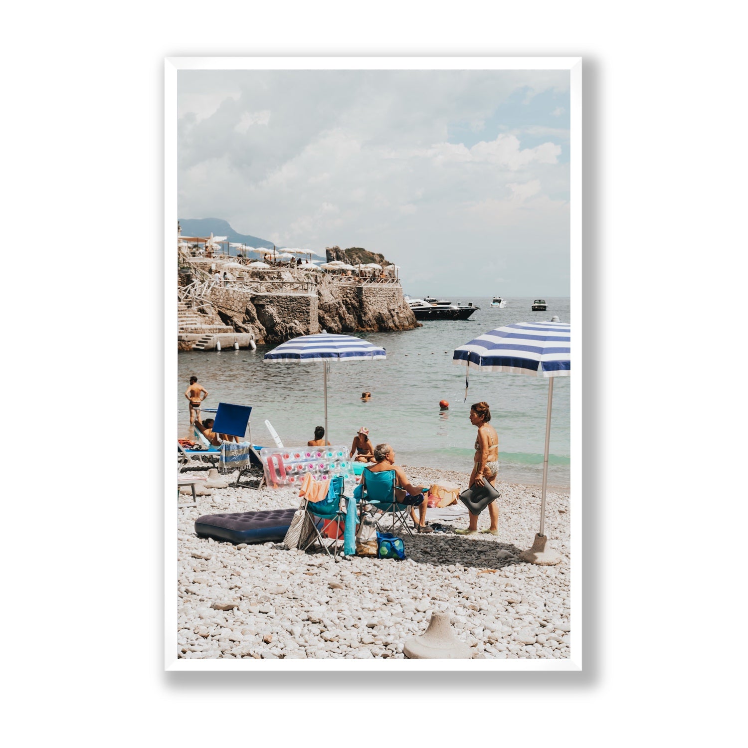 Couple Goals Nerano Amalfi Coast coastal wall art Statement full-bleed fine art print in white frame