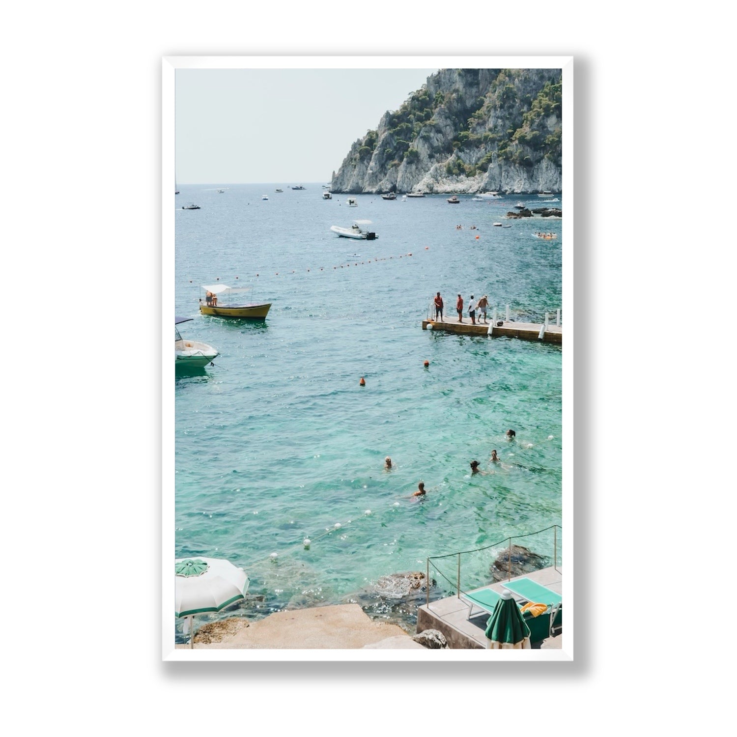 Delizia Pomeridiana Capri coastal wall art Statement full-bleed fine art print in white frame