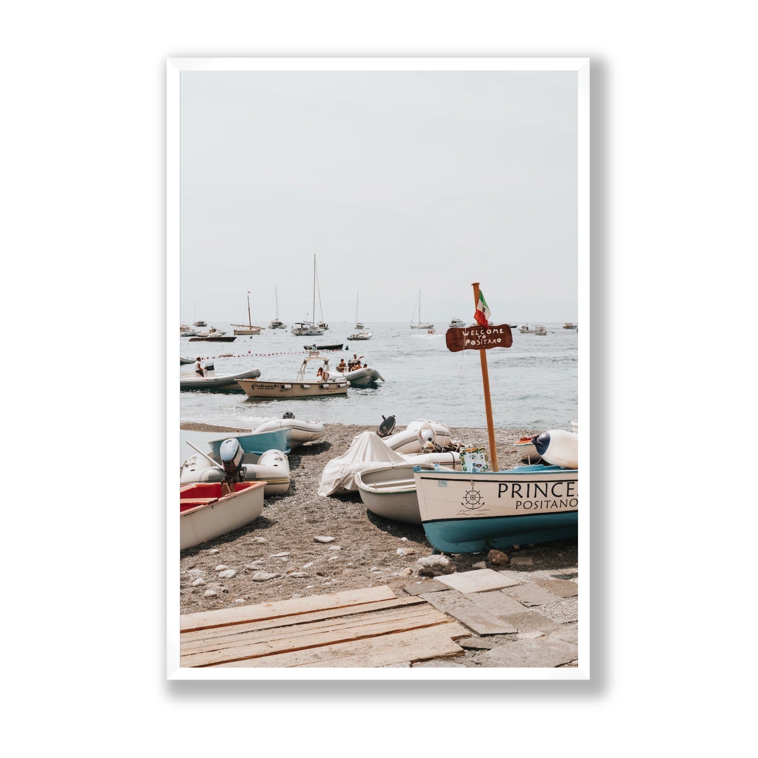 Coming Home fine art print, Positano, Italy, Statement, White Frame · Full Bleed, Fine Art Print