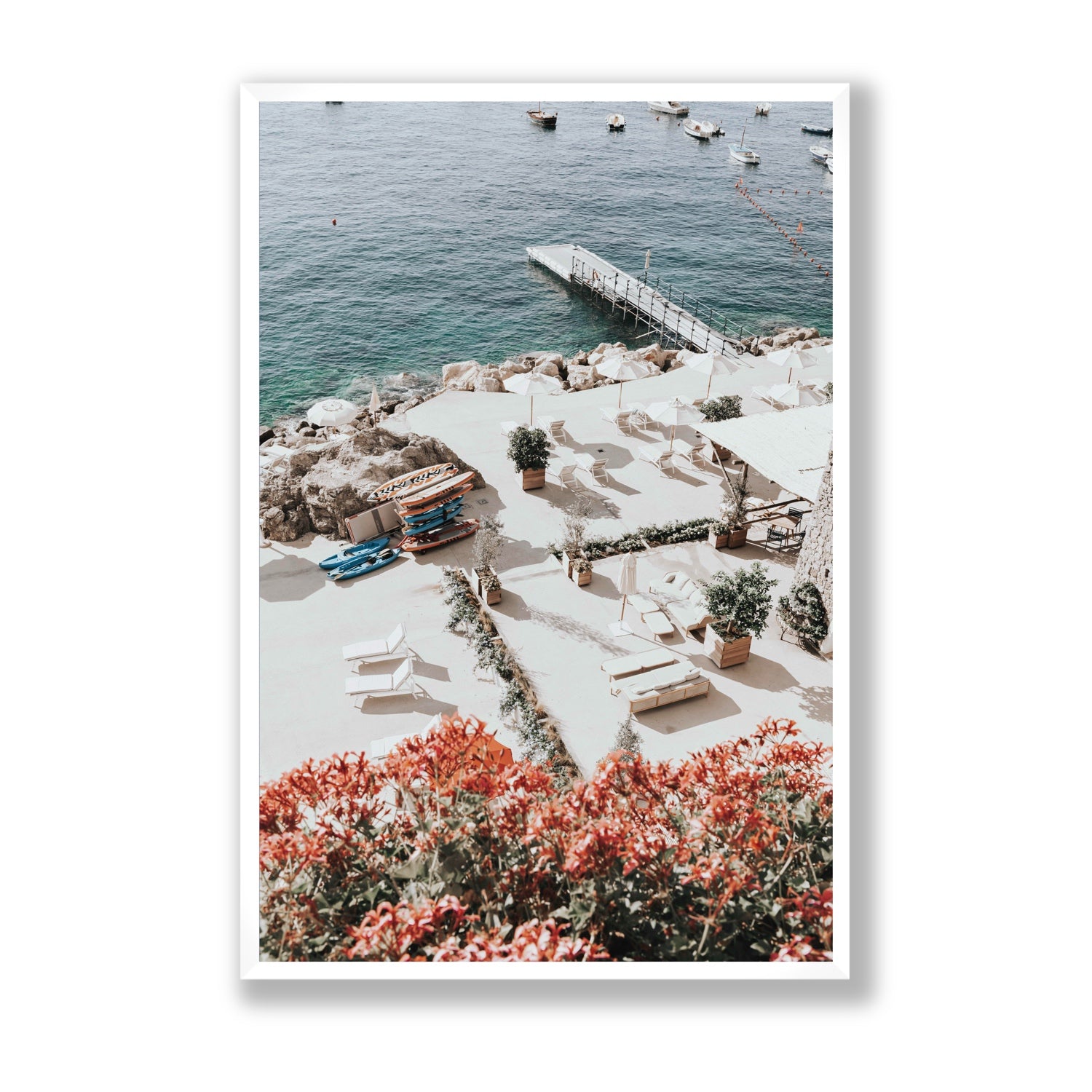 A Work of Art Amalfi coastal wall art Statement full-bleed fine art print in white frame