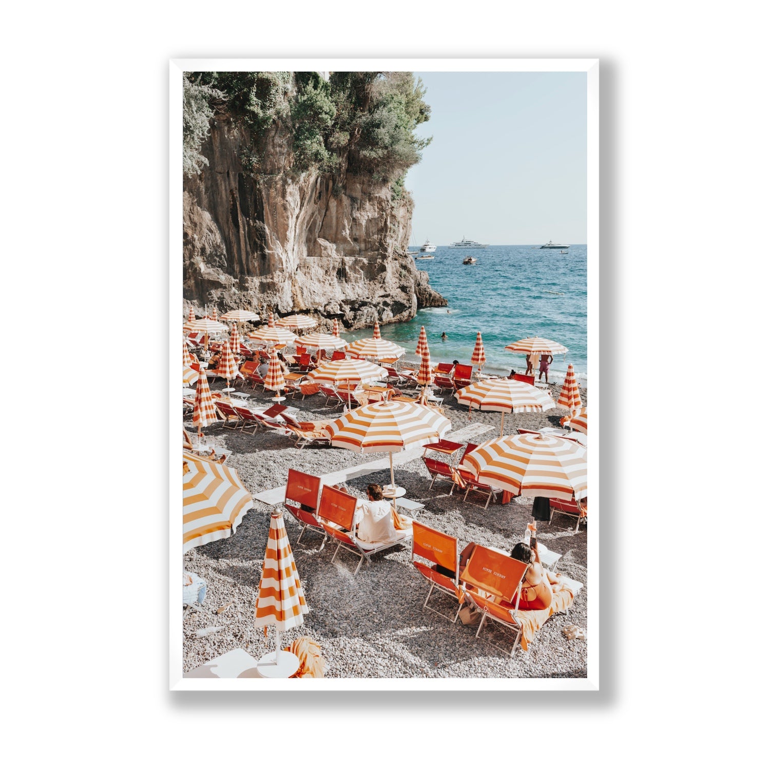 Tangerine Dream fine art print, Positano, Italy, Statement, White Frame · Full Bleed, Fine Art Print