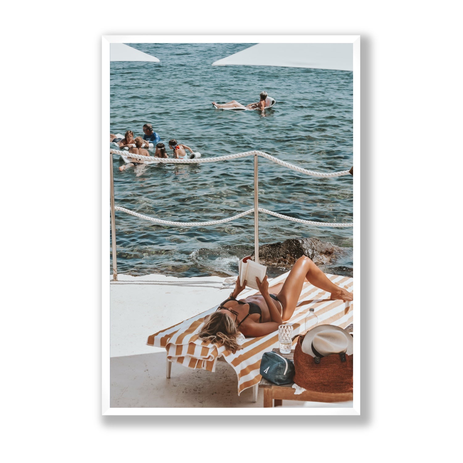 Cloud Nine Tuscany Italian decor wall art Statement full-bleed fine art print in white frame