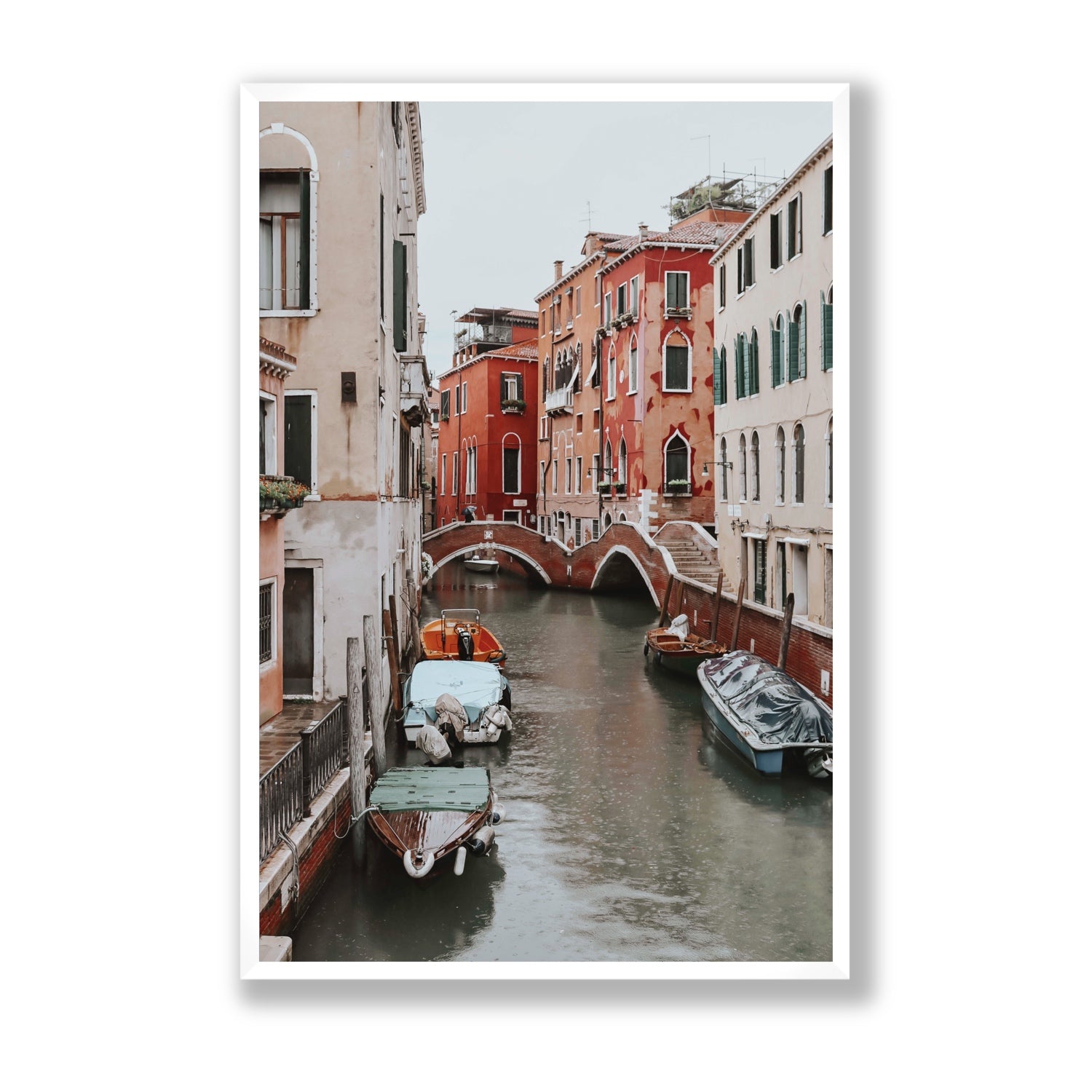 City of Water Venice Italian Mediterranean decor wall art Statement full-bleed fine art print in white frame