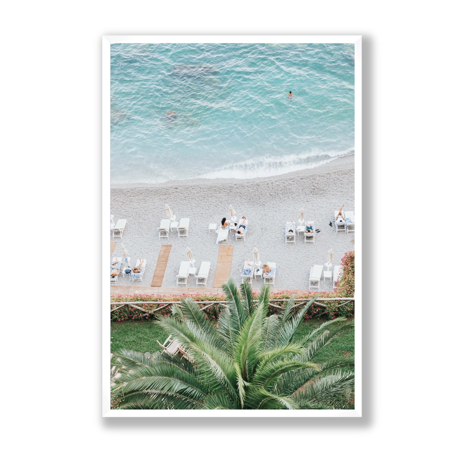 Paradiso Amalfi Mediterranean wall art Statement full-bleed fine art print in white frame
