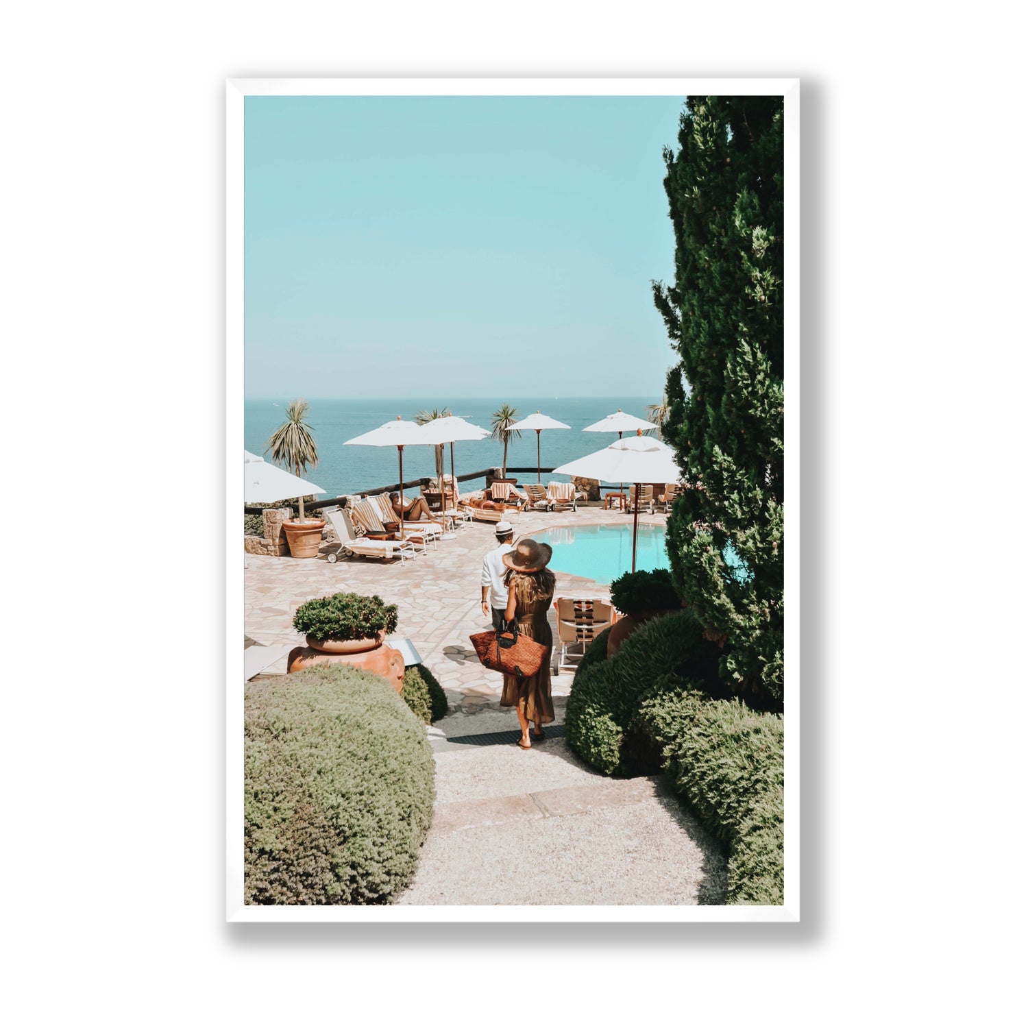 The World Is Your Catwalk Tuscany coastal wall art Statement full-bleed fine art print in white frame