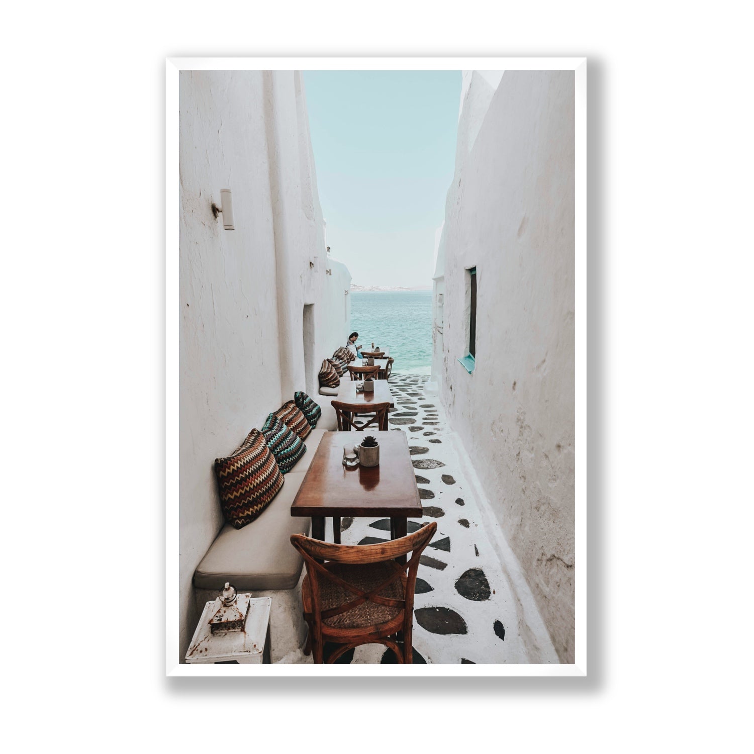 Trip Down Memory Lane fine art print, Mykonos, Greece, Statement, White Frame · Full Bleed, Fine Art Print