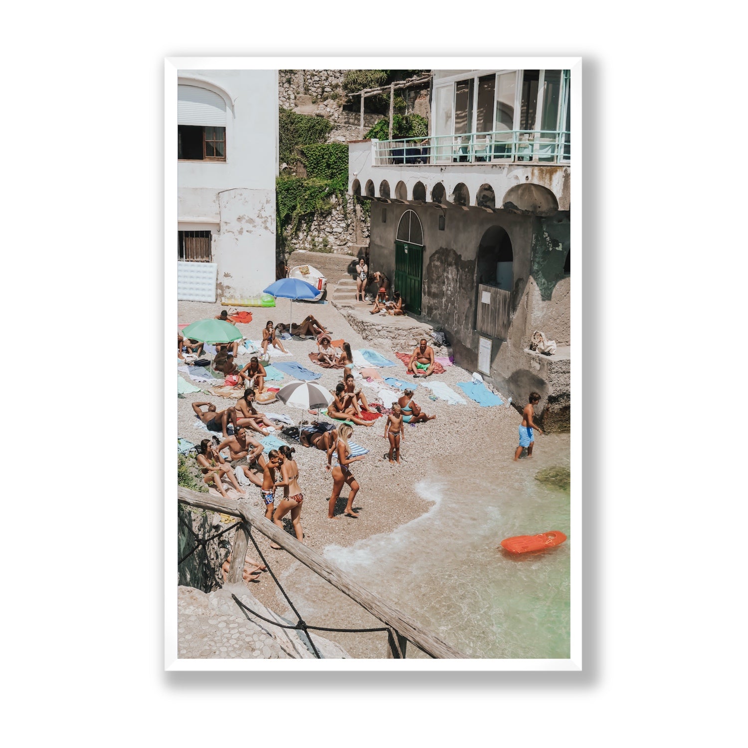 The Sunbathers Oasis fine art print, Capri, Italy, Statement, White Frame · Full Bleed, Fine Art Print