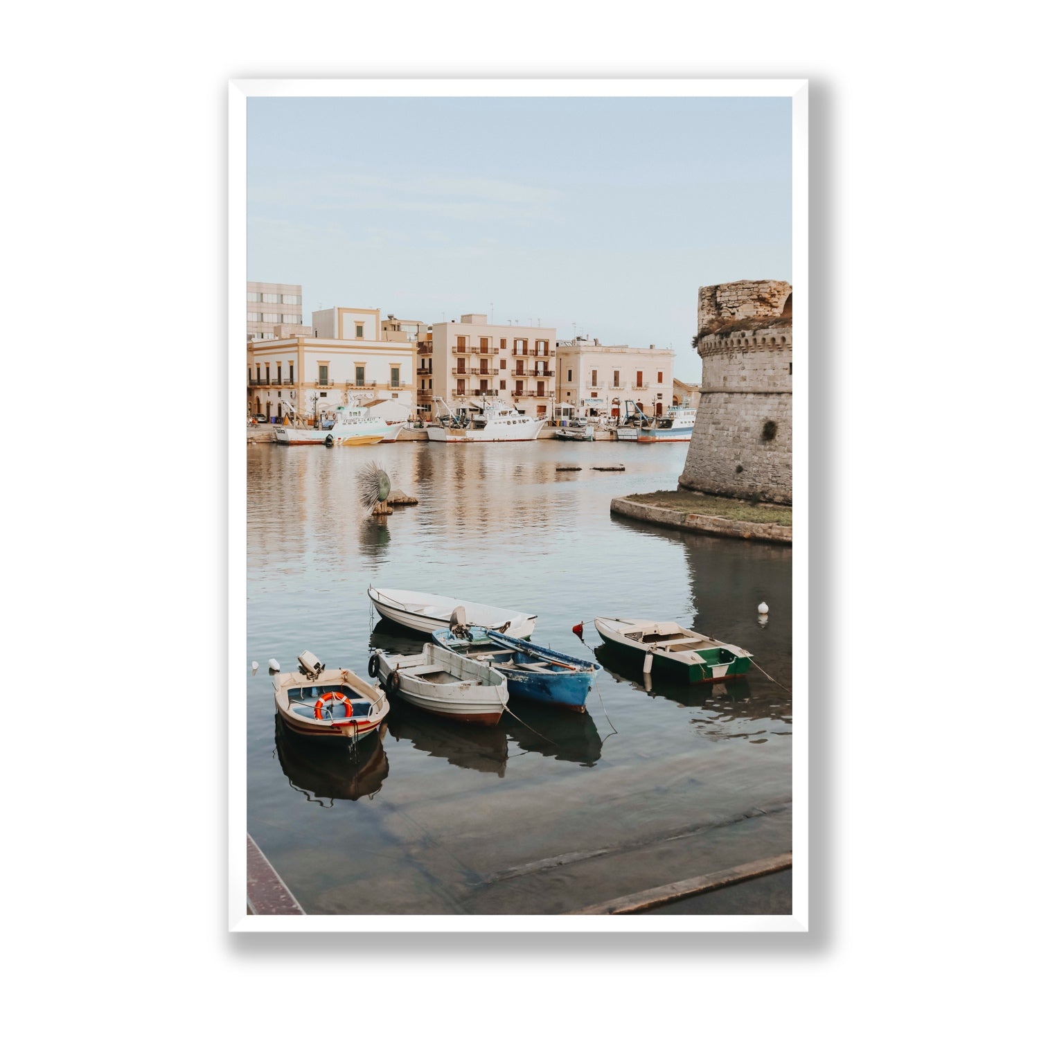 Fishing Legacy fine art print, Puglia, Italy, Statement, White Frame · Full Bleed, Fine Art Print
