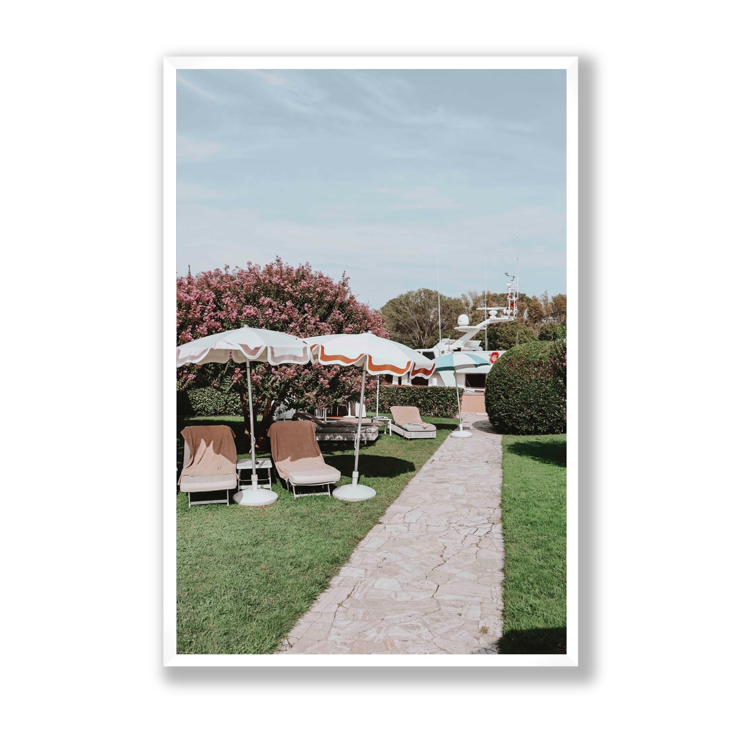 A Bellini Awaits Venice Italian wall art Statement full-bleed fine art print in white frame