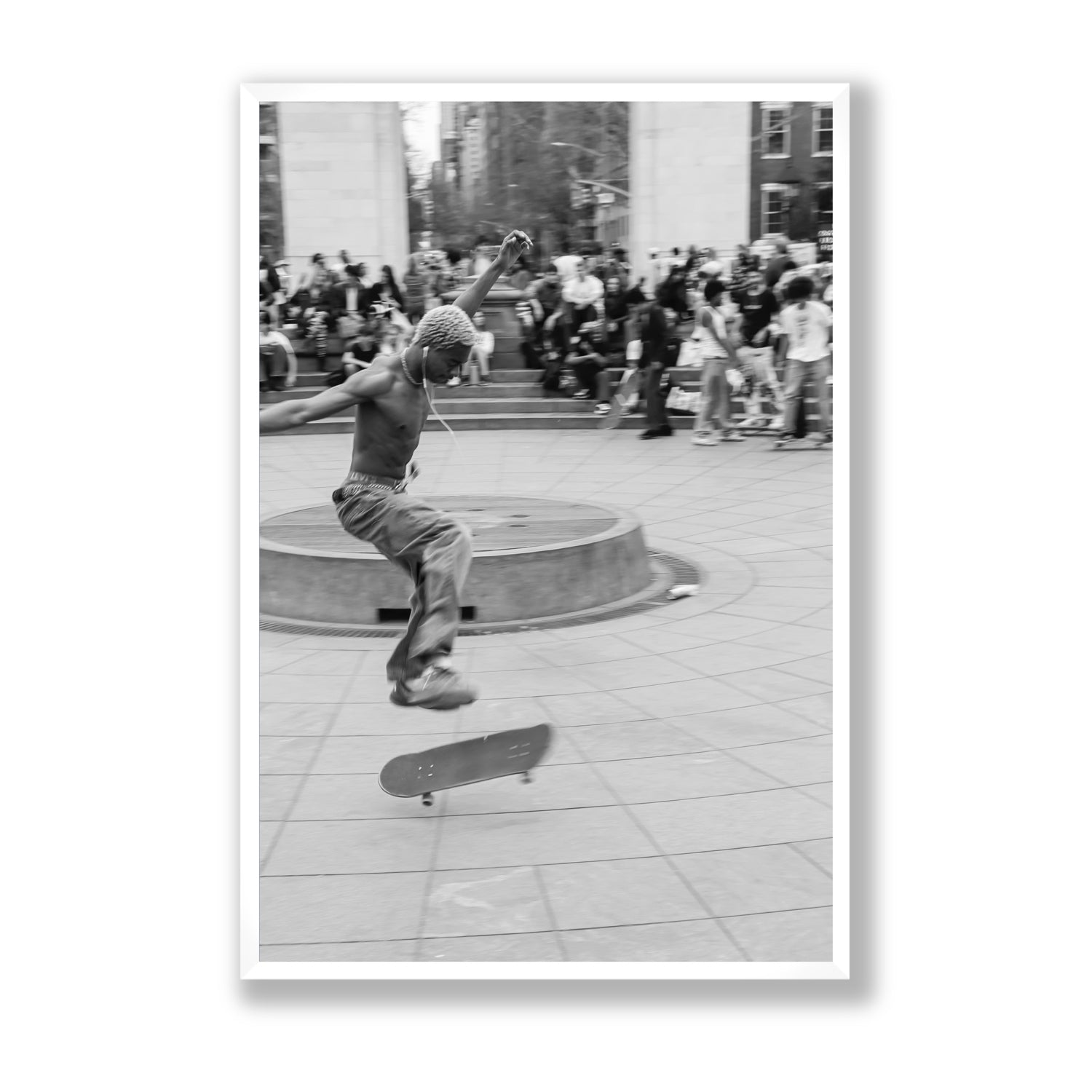 Airborne Rhythms New York NYC Black & White wall art Statement full-bleed fine art print in white frame