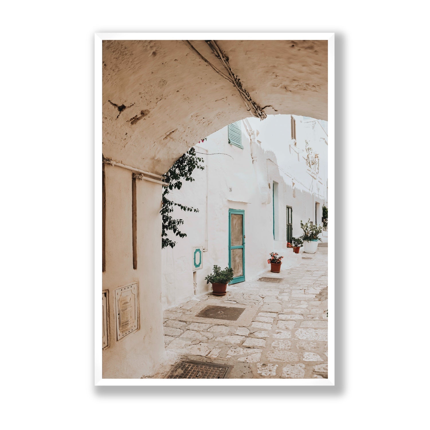 La Citta Bianca Puglia La Città Bianca wall art Statement full-bleed fine art print in white frame