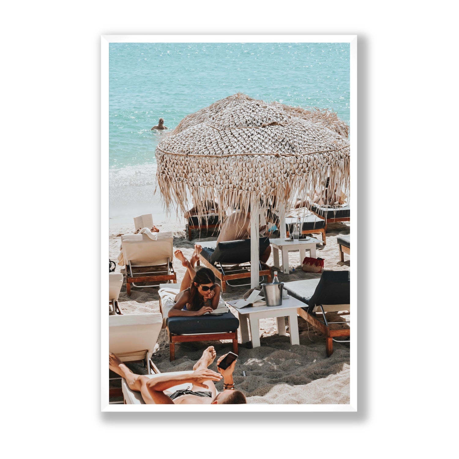 In The Zone Mykonos Greek island wall art Statement full-bleed fine art print in white frame