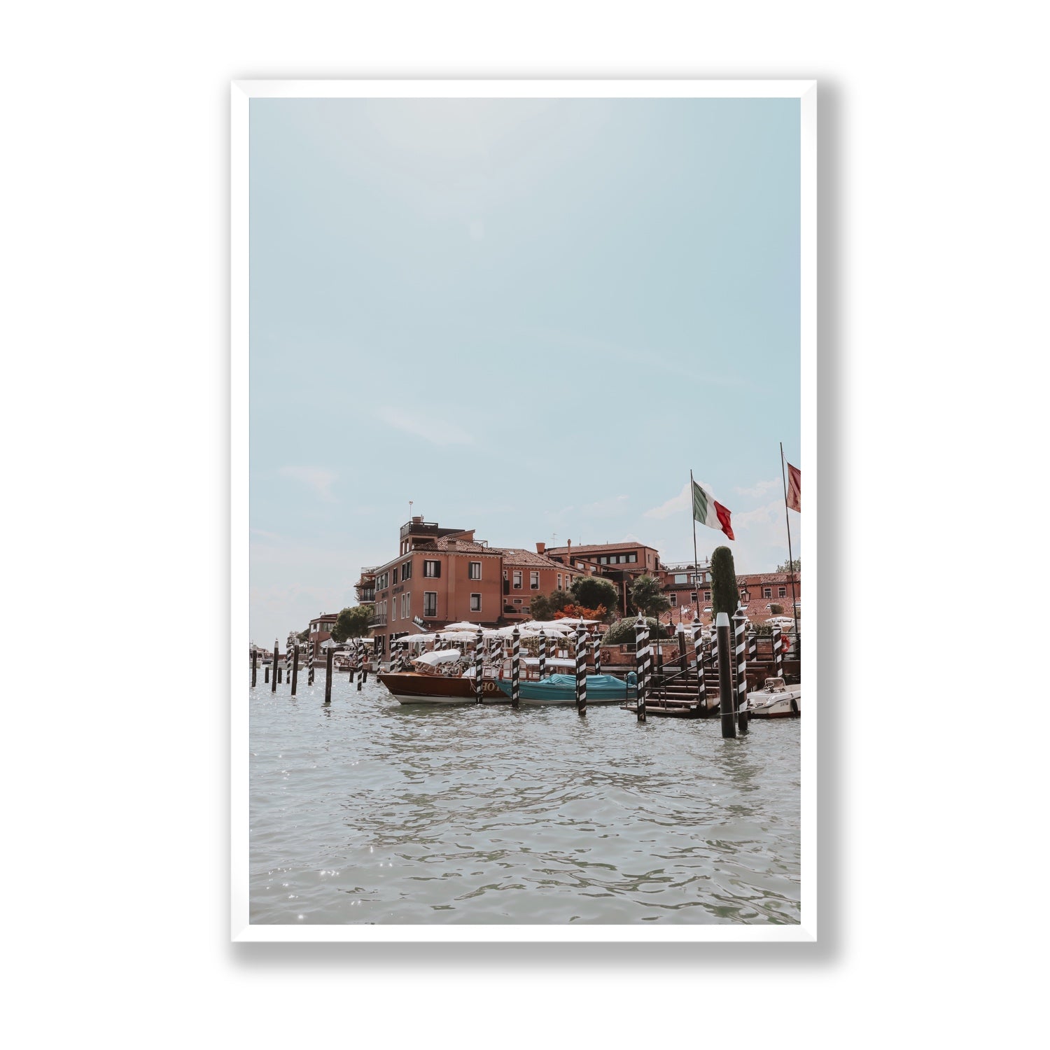 Giudecca Island Venice wall art Statement full-bleed fine art print in white frame