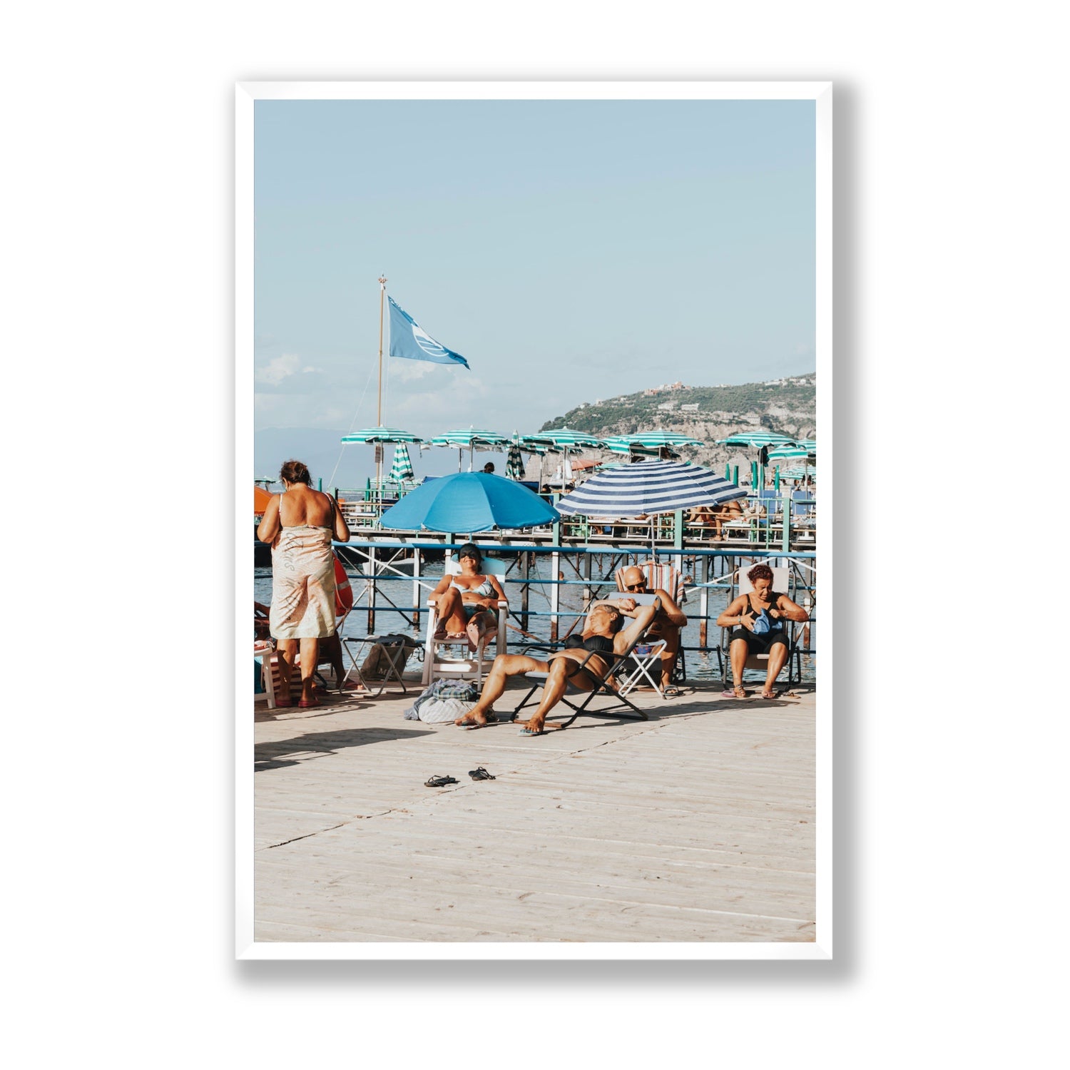 The Golden Years Sorrento Italian wall art Statement full-bleed fine art print in white frame