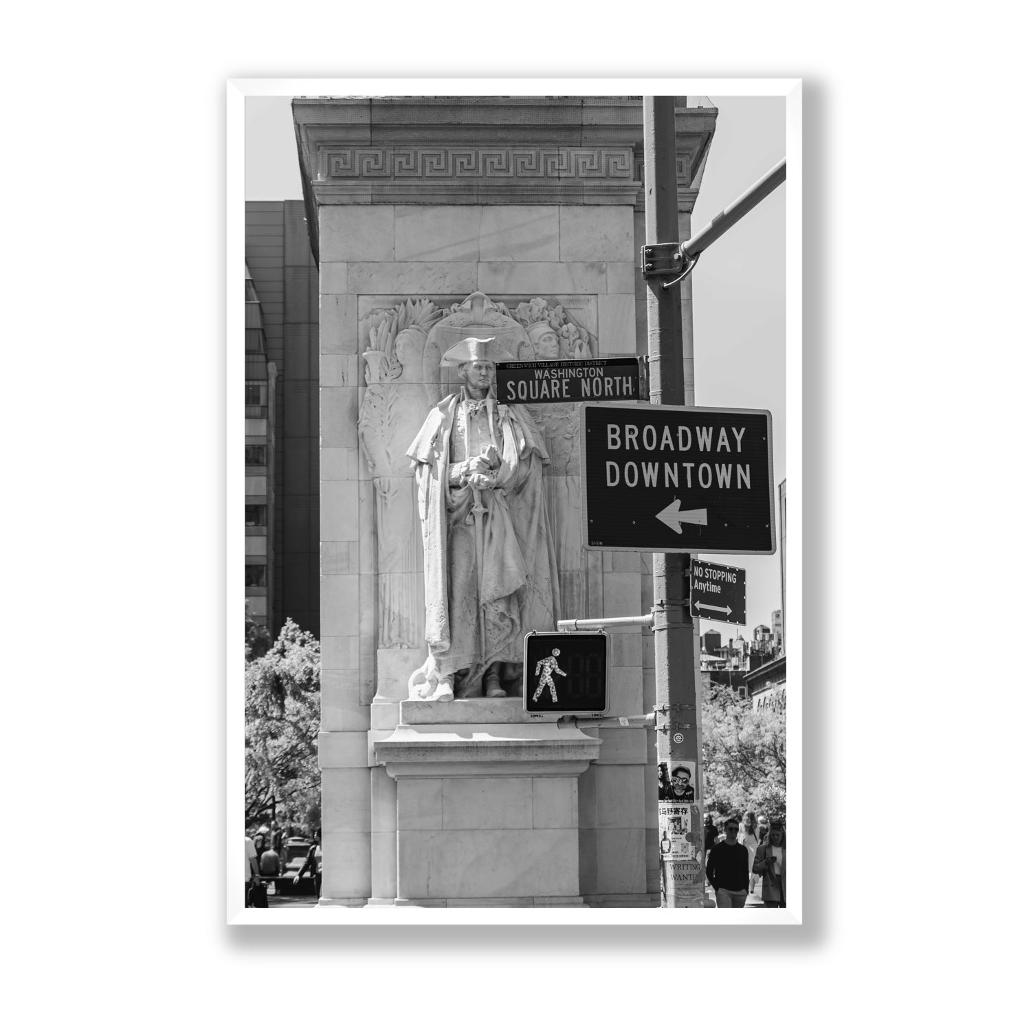 Silent Sentinels New York NYC Black & White wall art Statement full-bleed fine art print in white frame