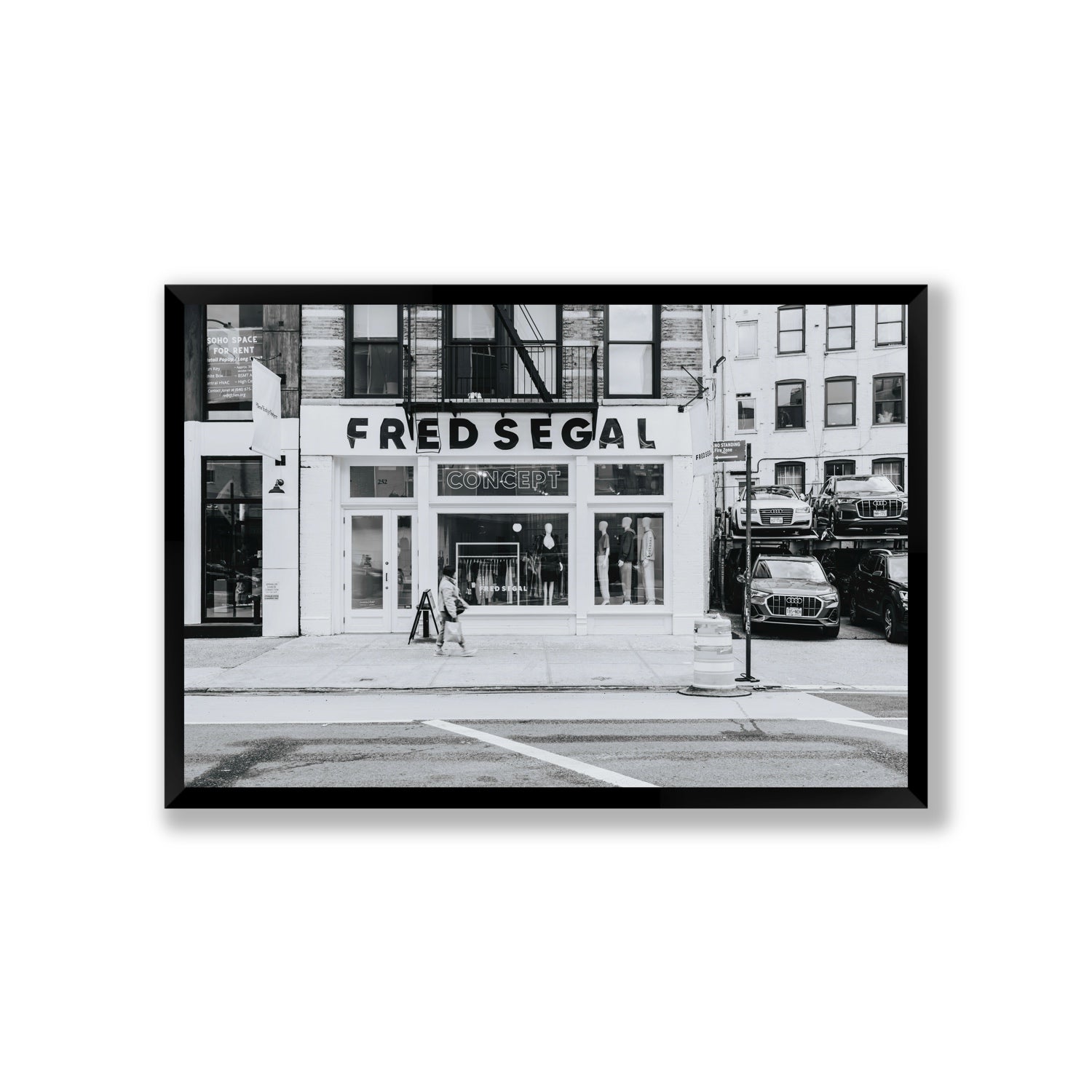 Noir York New York NYC Black & White wall art Giant full-bleed fine art print in black frame