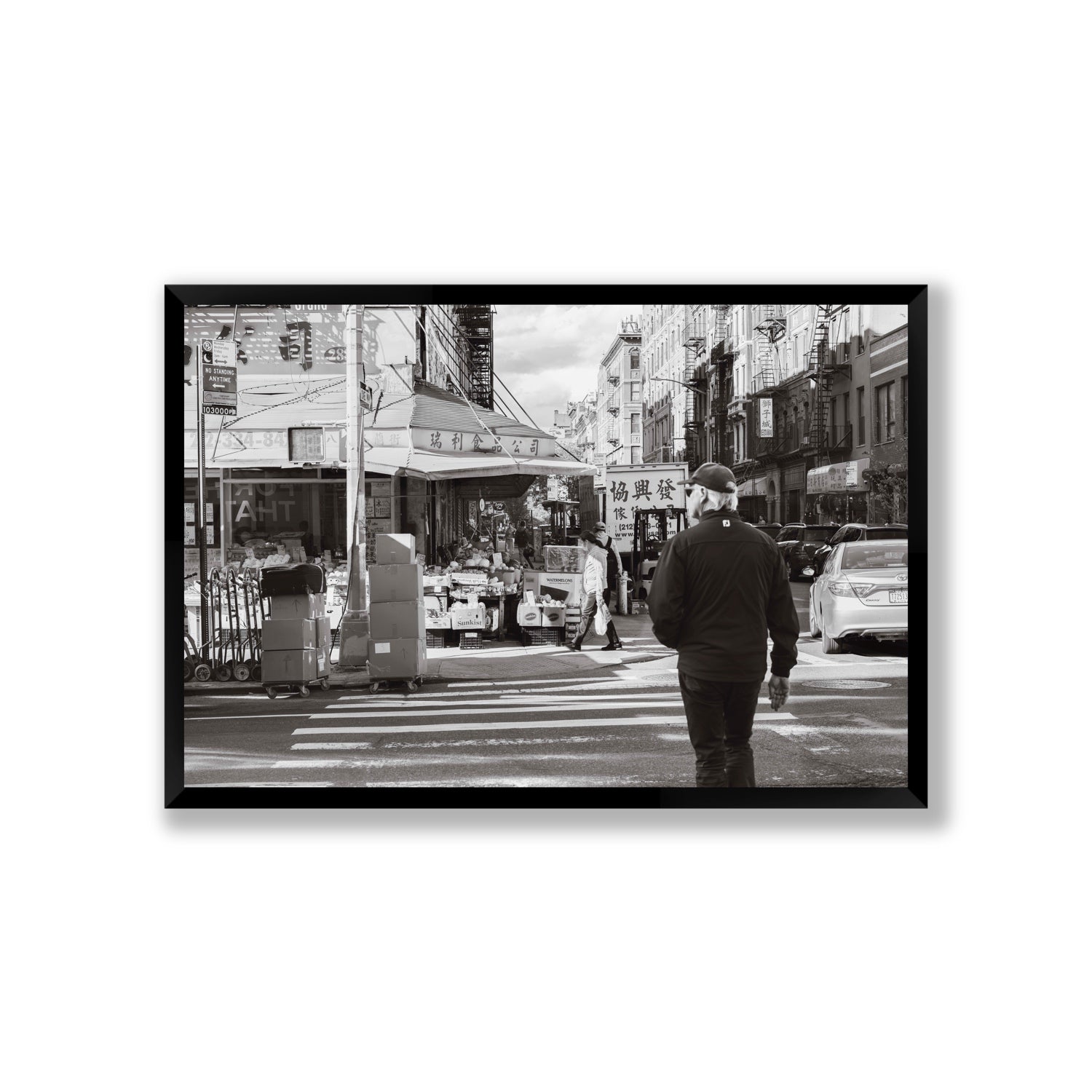 Chinatown New York NYC Street wall art Giant full-bleed fine art print in black frame