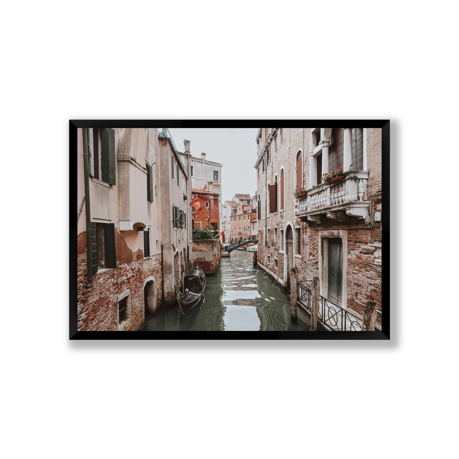 Venetian Gothic Venice Canal Italian wall art Giant full-bleed fine art print in black frame