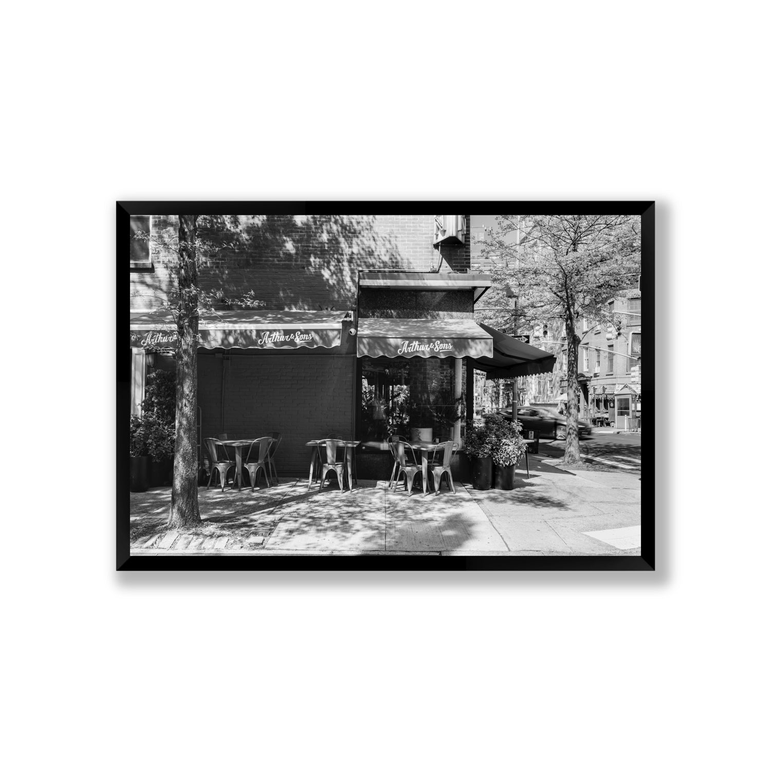 Arthur's Corner New York NYC Restaurant wall art Giant full-bleed fine art print in black frame
