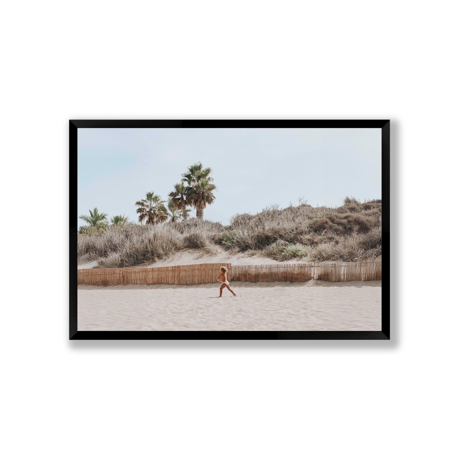 Ragazza Da Spiaggia Puglia beach Italian fine art print Giant full-bleed fine art print in black frame