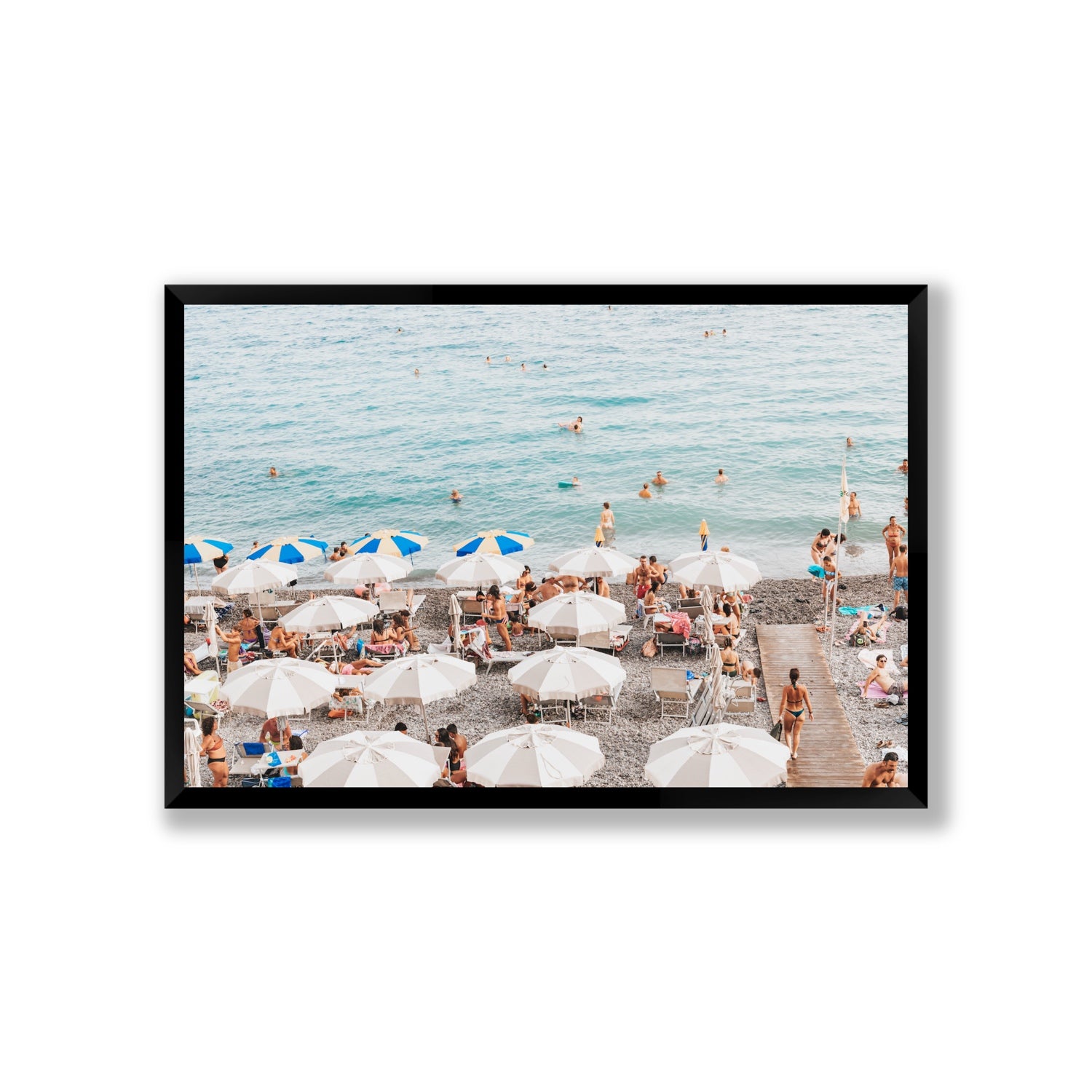 Dreamscape Amalfi Italian beach wall art Giant full-bleed fine art print in black frame