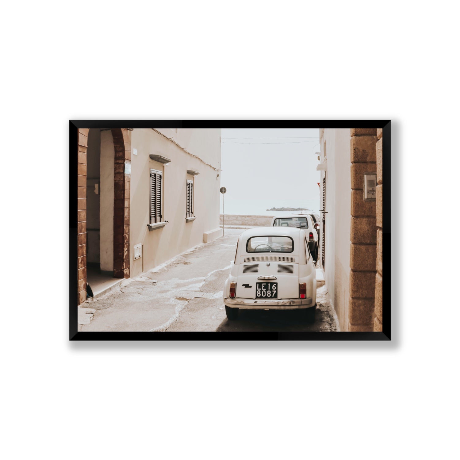 Bambini Lane Puglia Italian wall art Giant full-bleed fine art print in black frame