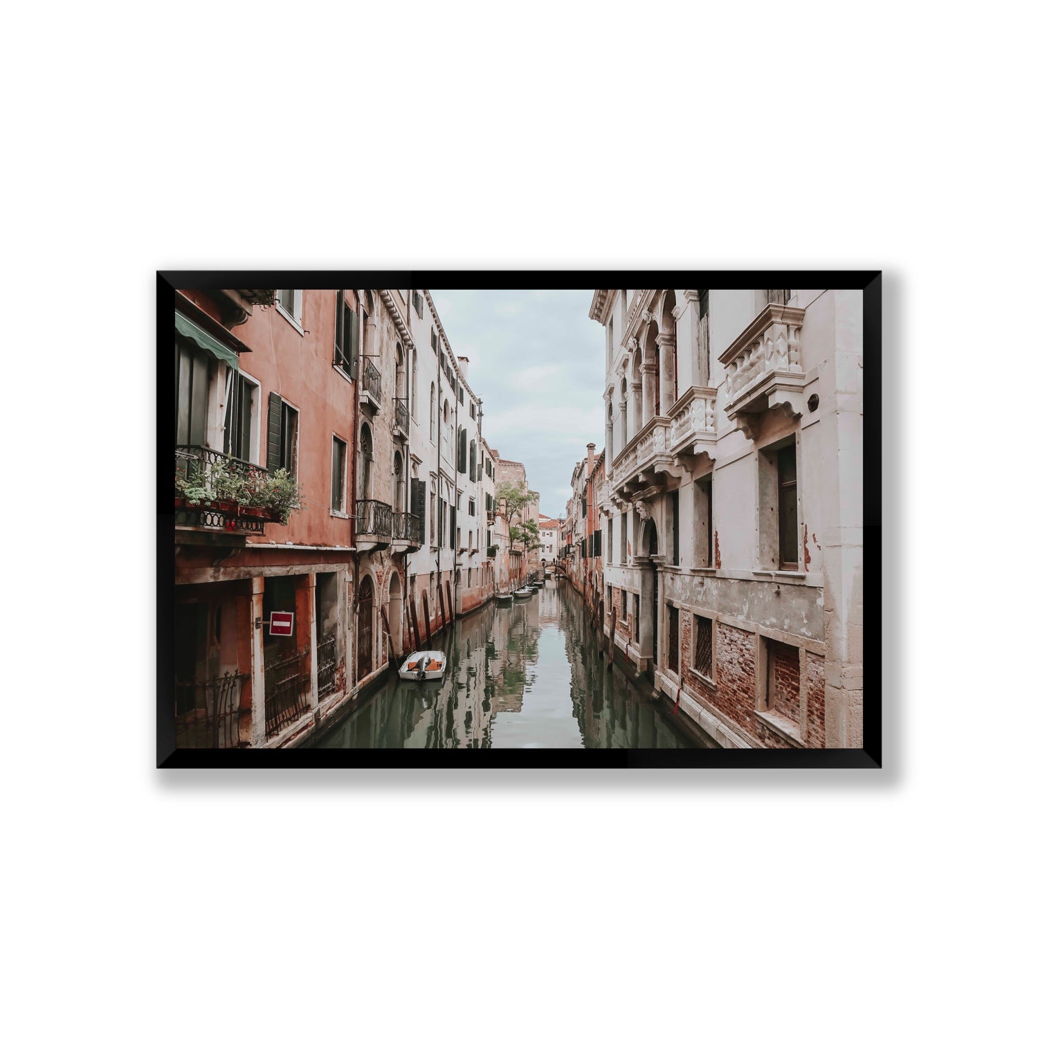 The Floating City Venice Canal Italian decor wall art Giant full-bleed fine art print in black frame
