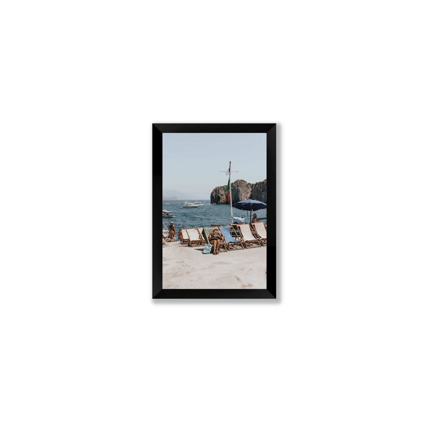 Vintage Sun Goddess fine art print, Capri, Italy, Small, Black Frame · Full Bleed, Fine Art Print
