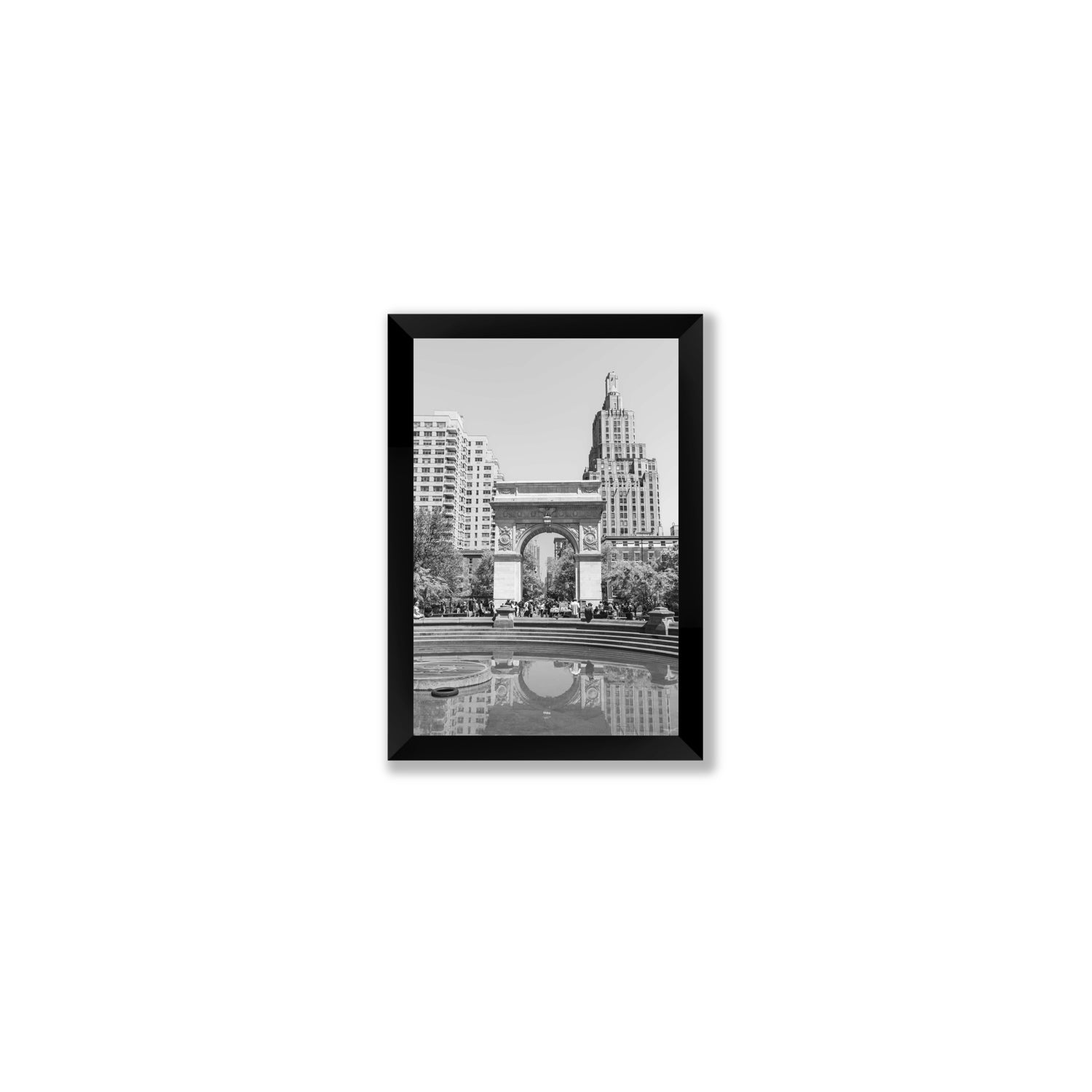 Washington Skyline New York NYC Black & White wall art Small full-bleed fine art print in black frame