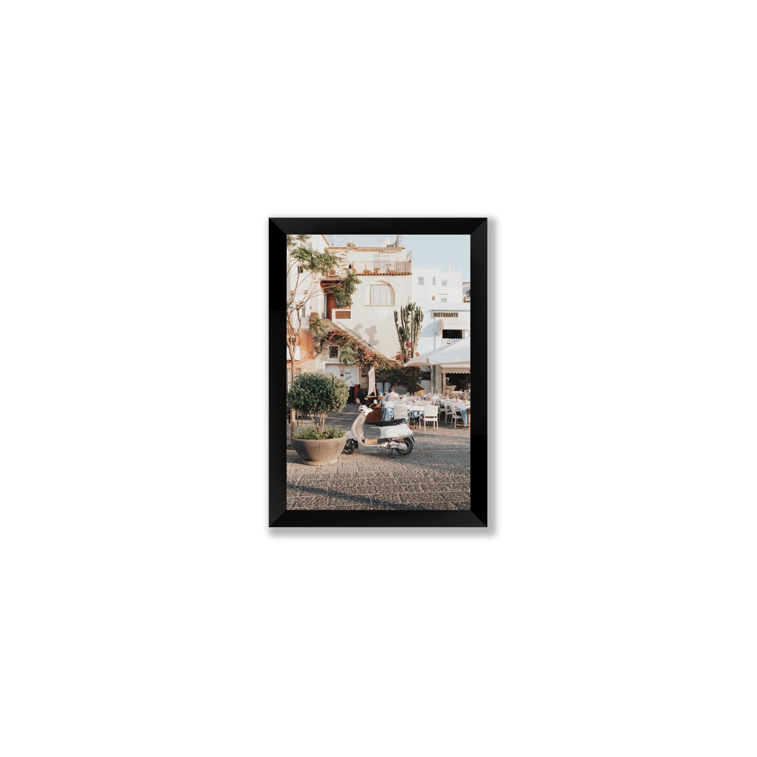 Ristorante Ischia Italian Mediterranean decor wall art Small full-bleed fine art print in black frame