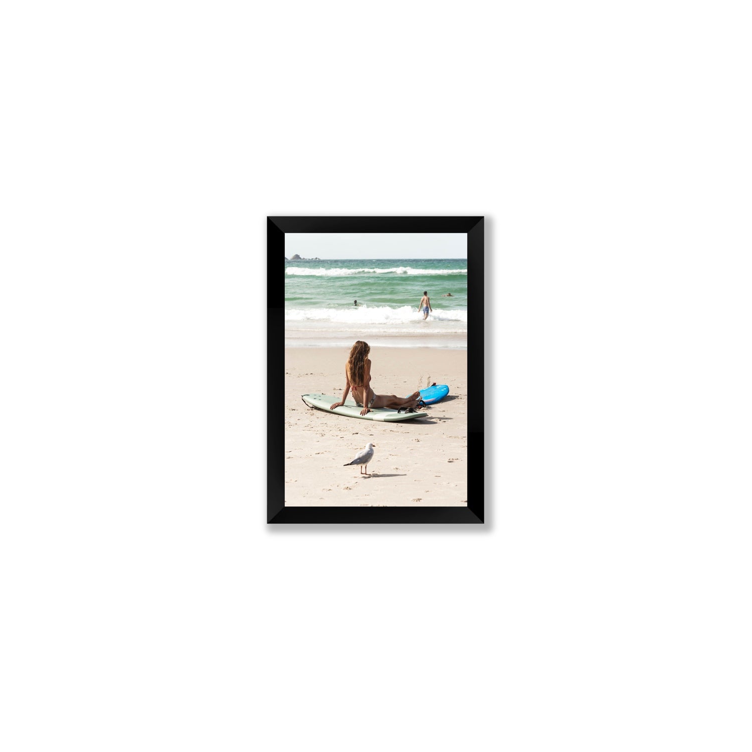 Carissa Byron Bay Surf coastal wall art Small full-bleed fine art print in black frame