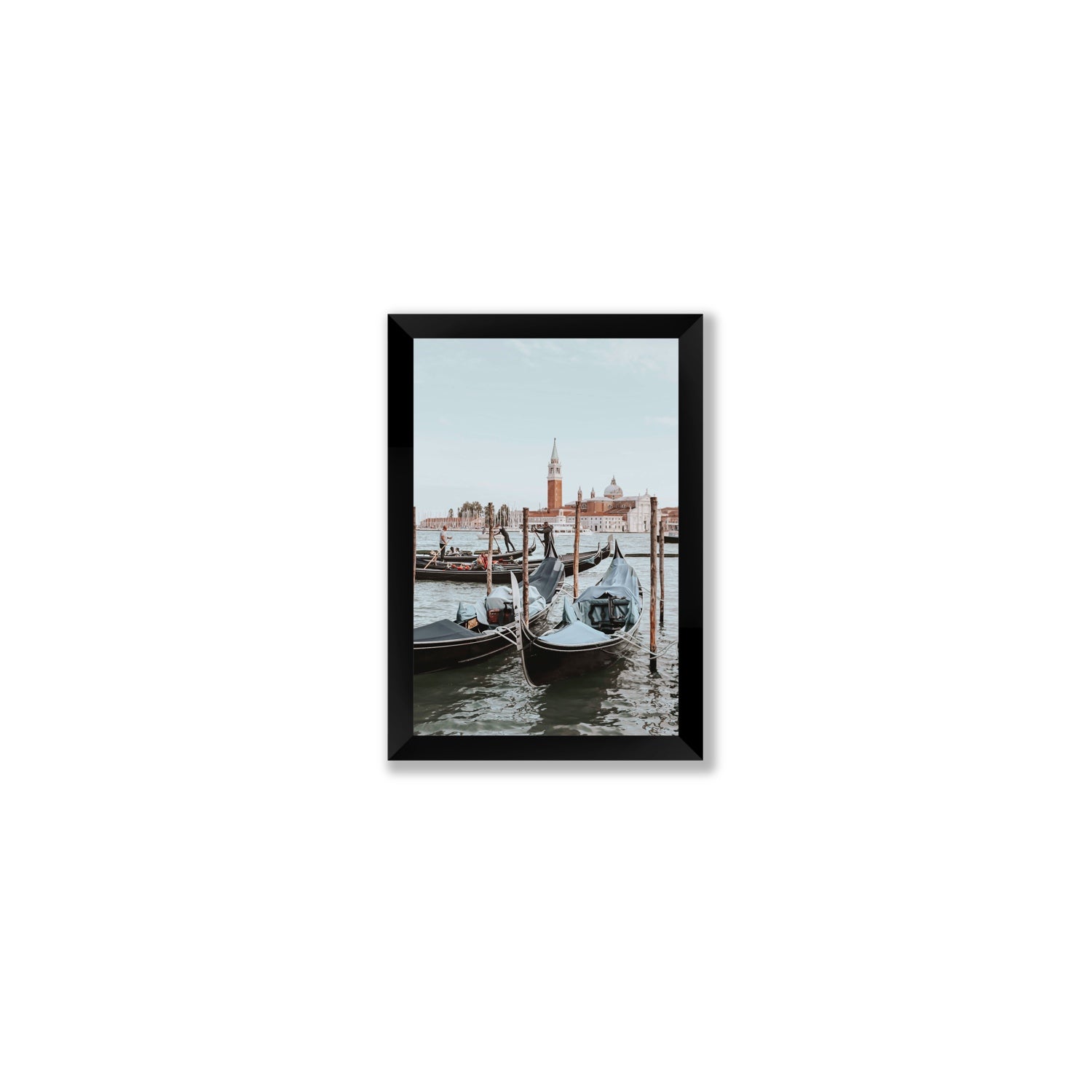 Italian Commute Venice Italian Mediterranean decor wall art Small full-bleed fine art print in black frame