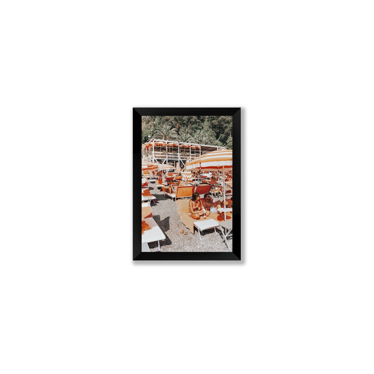 Lounging In Lido fine art print, Positano, Italy, Small, Black Frame · Full Bleed, Fine Art Print