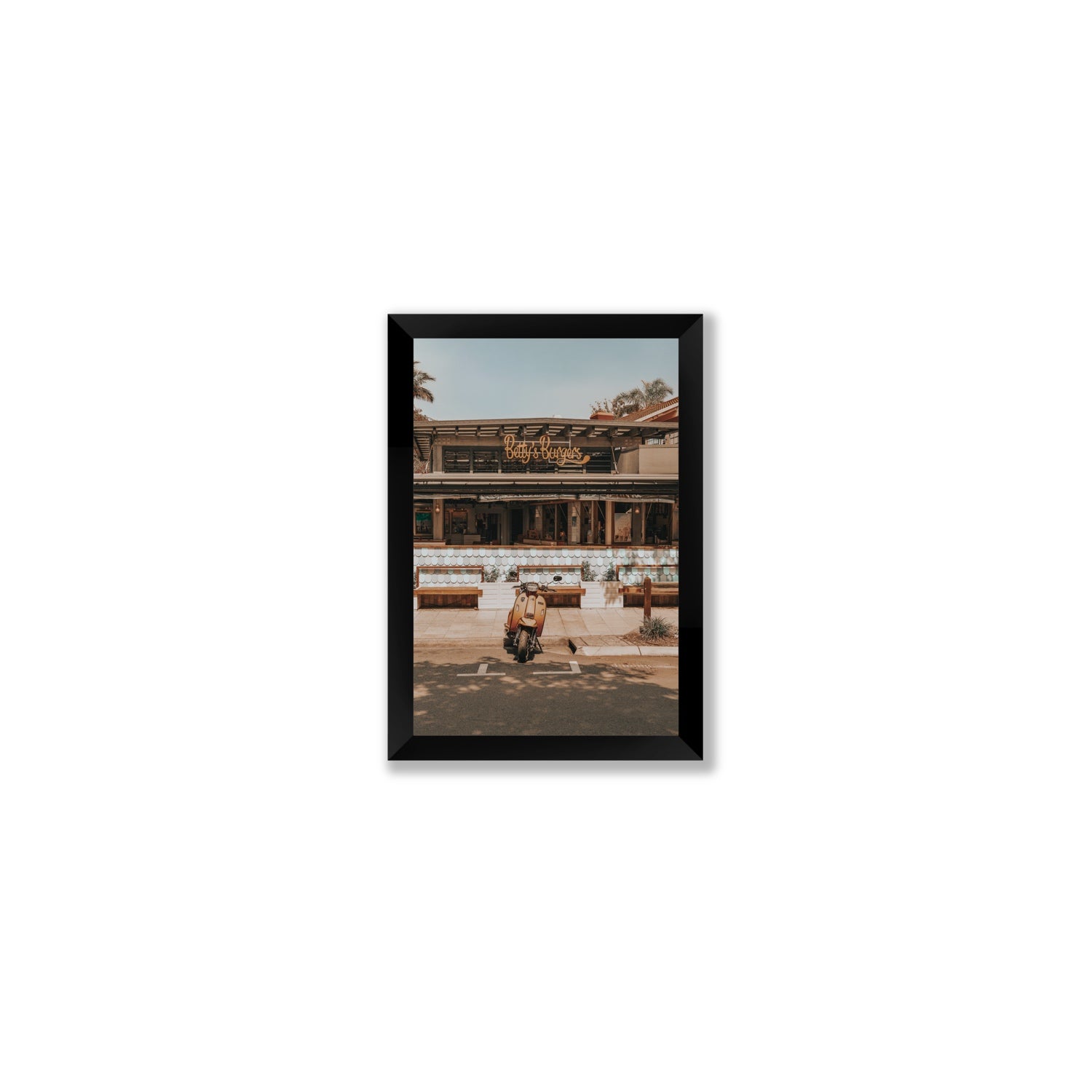 Noosa Nostalgia fine art print, Noosa, Australia, coastal scenes artwork, Small, Black Frame · Full Bleed, Fine Art Print