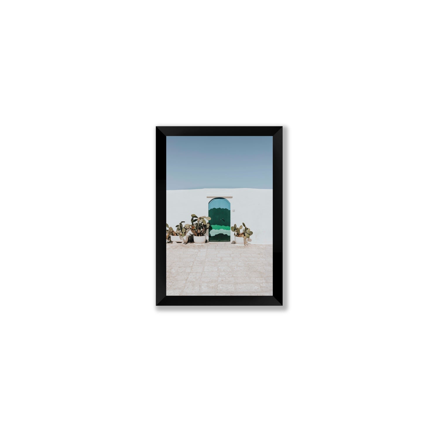 Imaginary Exit Puglia Mediterranean wall art Small full-bleed fine art print in black frame