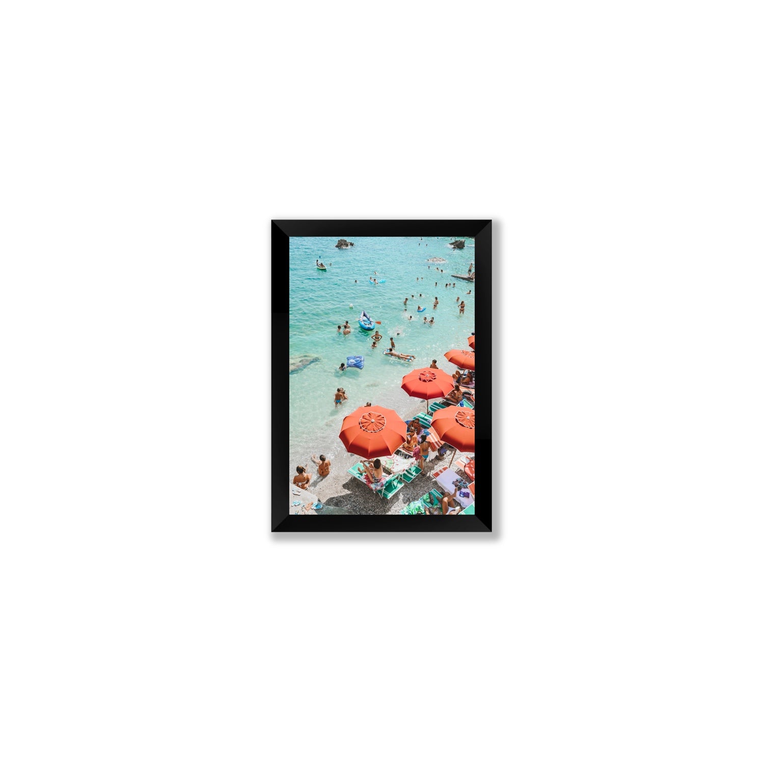 Easy Street Capri Italian beach wall art Small full-bleed fine art print in black frame