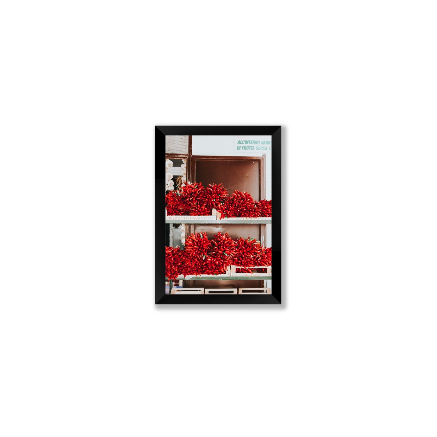 Hot Harvest Puglia Italian wall art Small full-bleed fine art print in black frame
