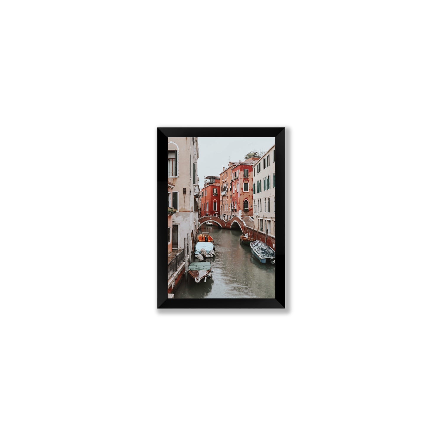 City of Water Venice Italian Mediterranean decor wall art Small full-bleed fine art print in black frame