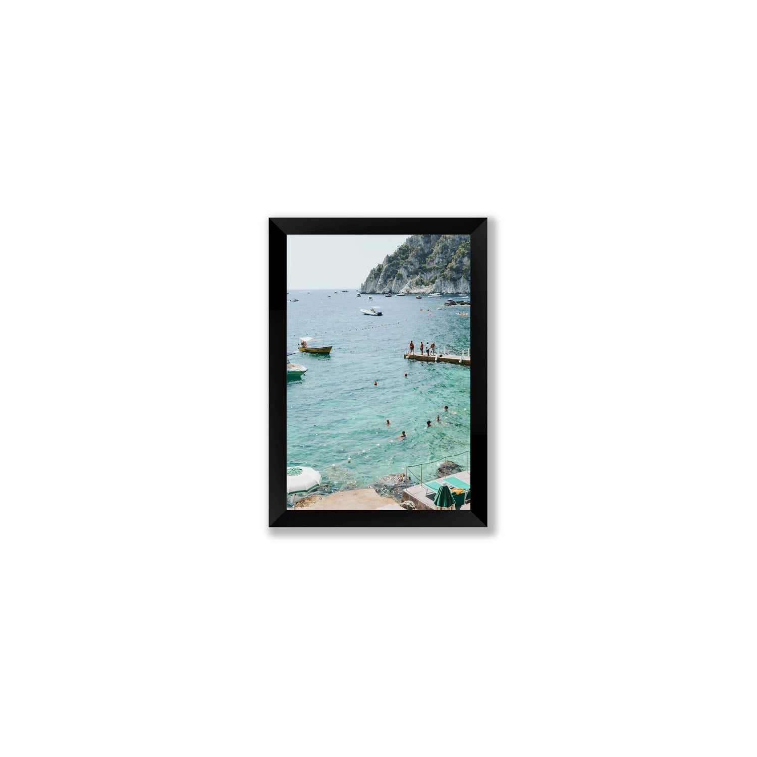 Delizia Pomeridiana Capri coastal wall art Small full-bleed fine art print in black frame