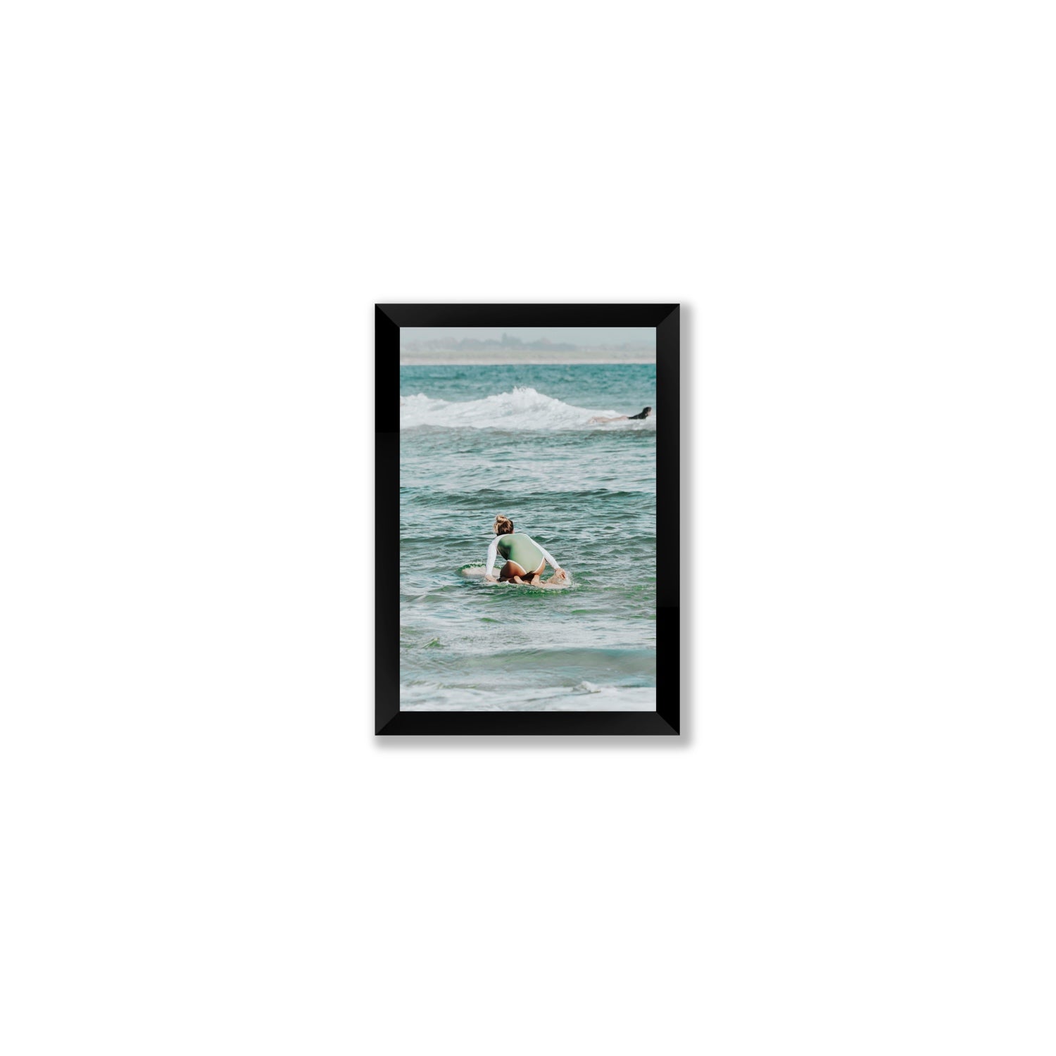 Quincy Byron Bay Surf coastal wall art Small full-bleed fine art print in black frame