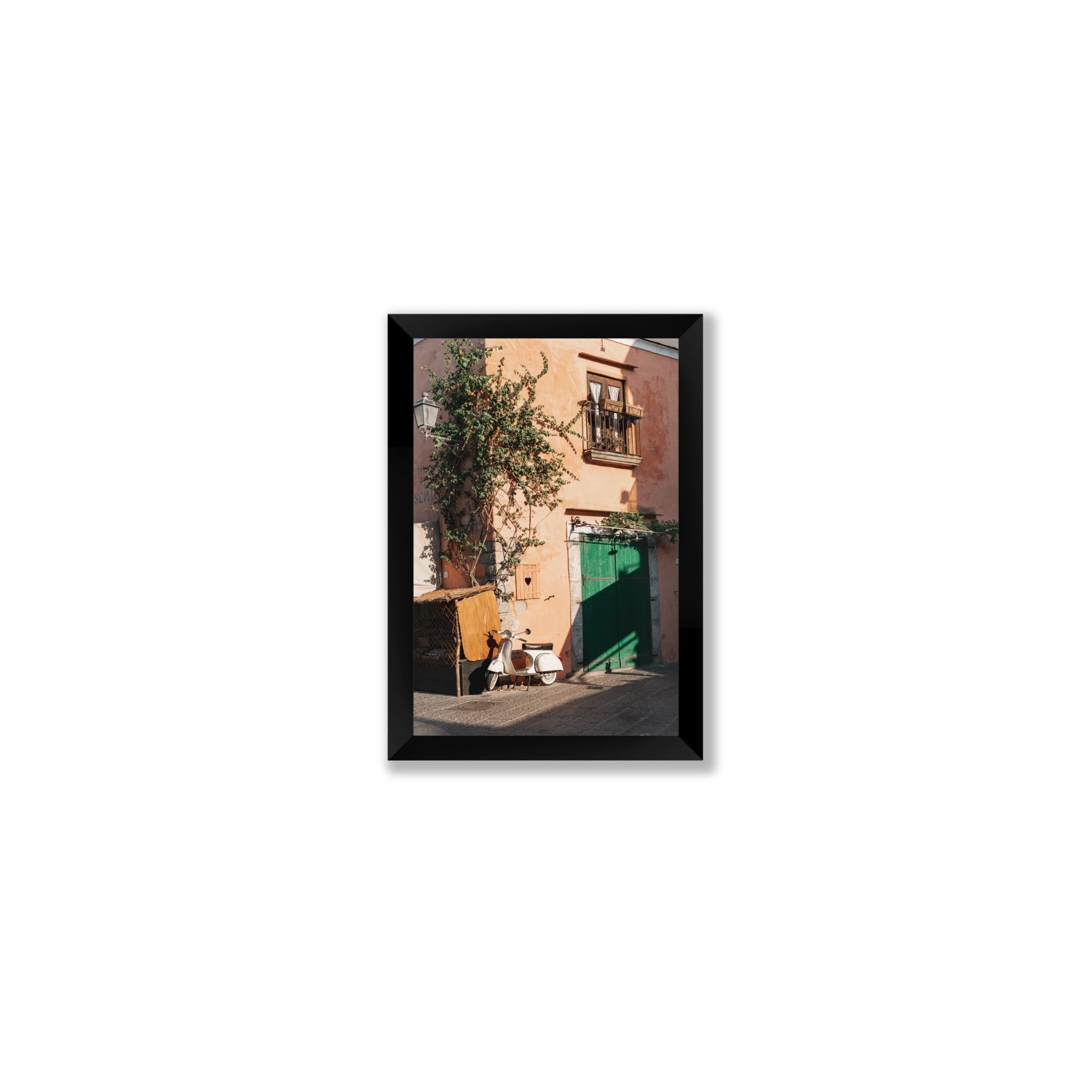 La Casa Ischia Italian Mediterranean decor wall art Small full-bleed fine art print in black frame