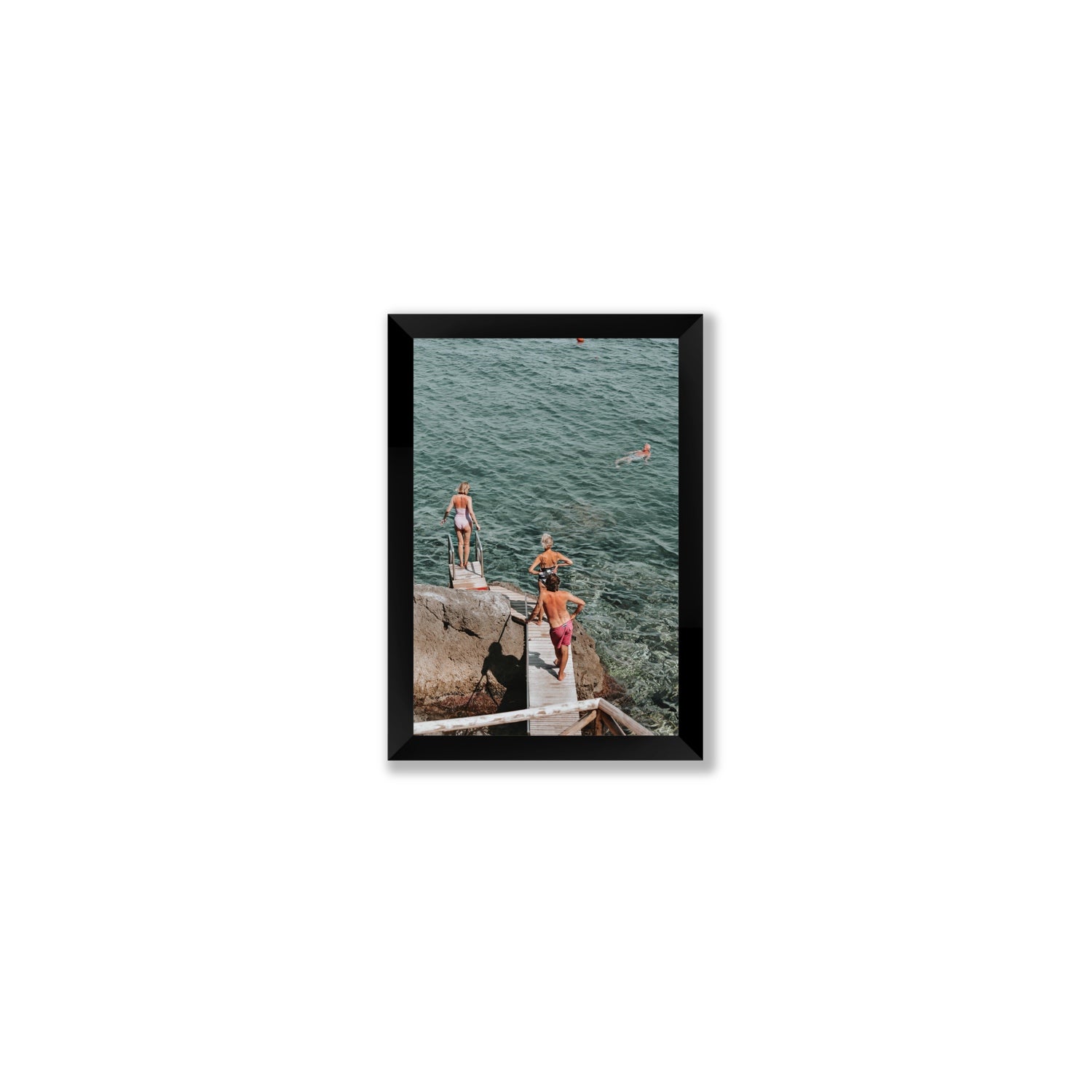 Freewheeling Spirit Tuscany coastal Italian wall art Small full-bleed fine art print in black frame